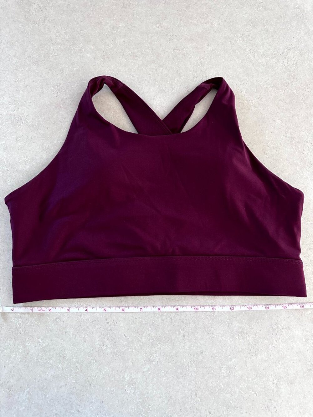 Fabletics No Bounce High Impact Sports Bra Burgundy Size XL Cross Back